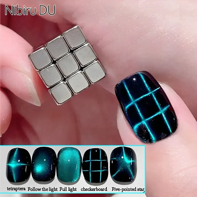 Striping Tape Nail - 27pcs Cat Eye Magneet Kubus voor