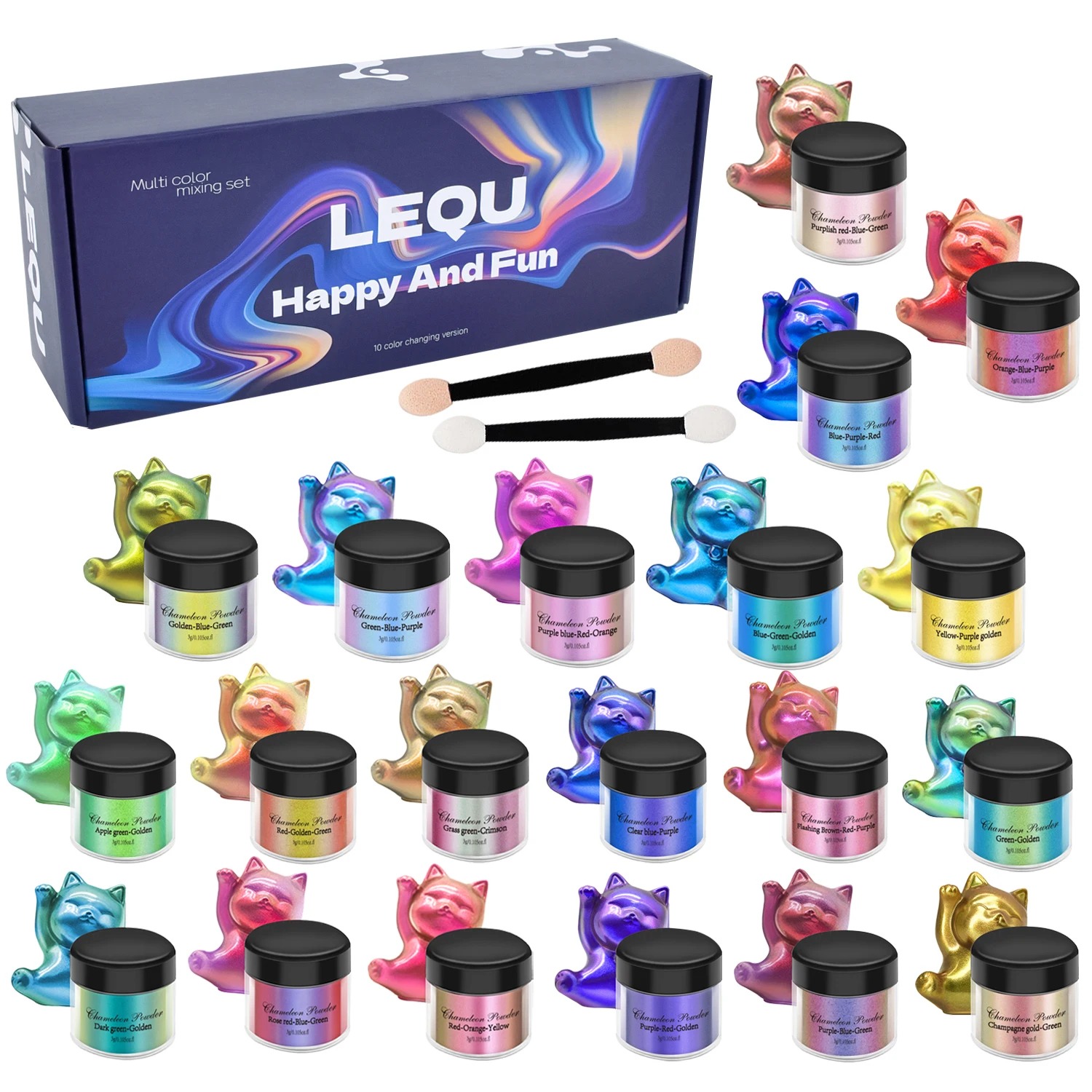 Nail Glitter Chrome - Een set kameleonroze nagelchroompoeder pigment DIY