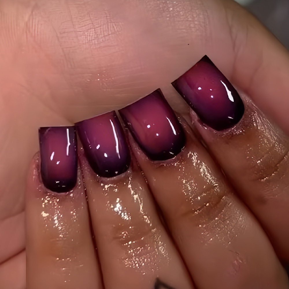 Nail Art Pink - Korte vierkante nepnagels voor vrouwen, gradient