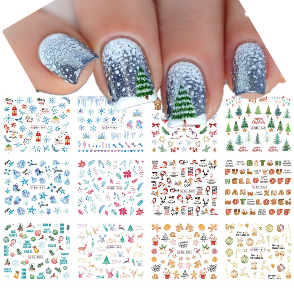 12 Patronen Kerst Nagel Waters - Nail Art Xmas Tree recensie en prijs