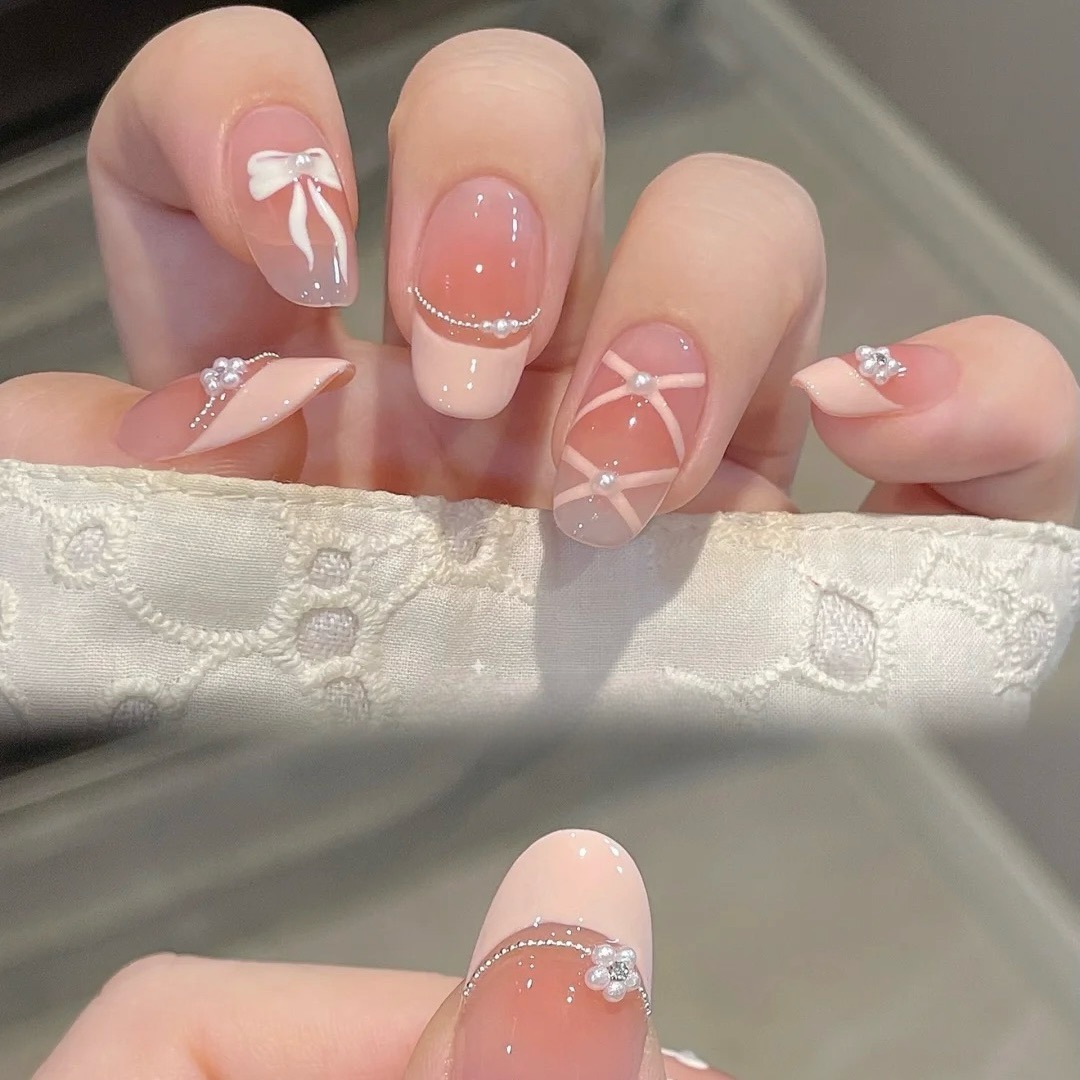 10 stuks wit Frans roze hart d - Nail Art Pink recensie en prijs