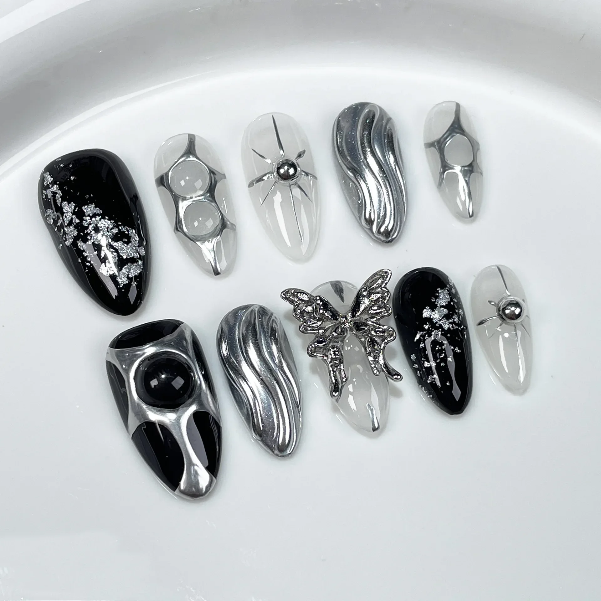 10Pc Hot Cool Druk op nagels D - Nail Art Pink recensie en prijs