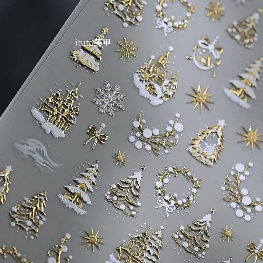 5D Reliëf Fonkelende Witte Sne - Nail Art Xmas Tree recensie en prijs