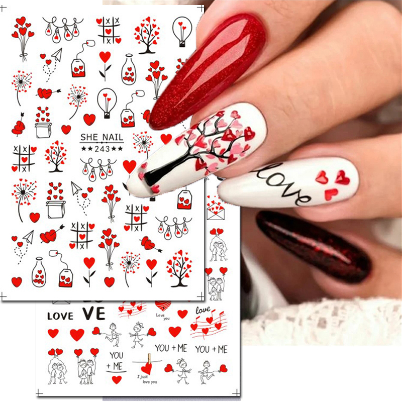 3D Nail Art Sliders Stickers V - Nail Art Valentines Day recensie en prijs