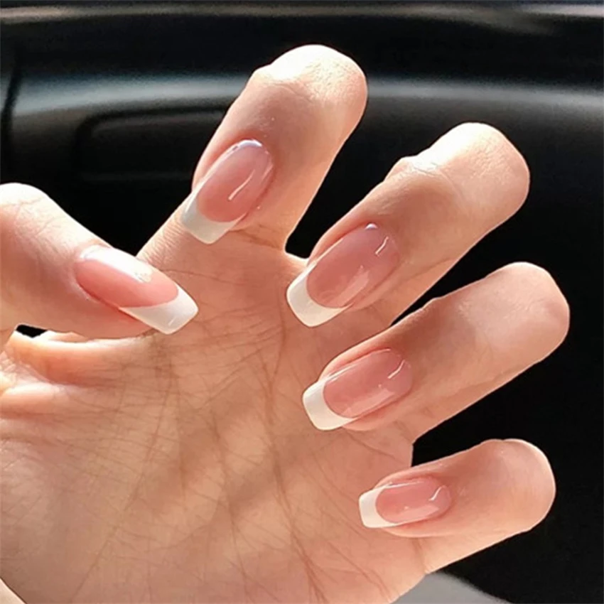 24 stks/set korte Franse minim - Nail Art Pink recensie en prijs