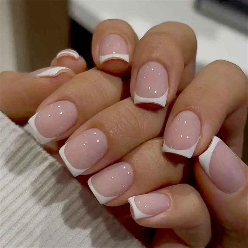 24 stks/set korte Franse minim - Nail Art Pink recensie en prijs