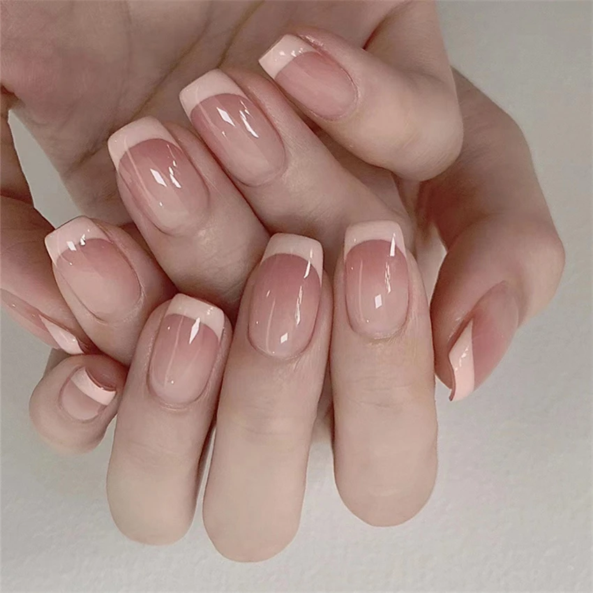 24 stks/set korte Franse minim - Nail Art Pink recensie en prijs