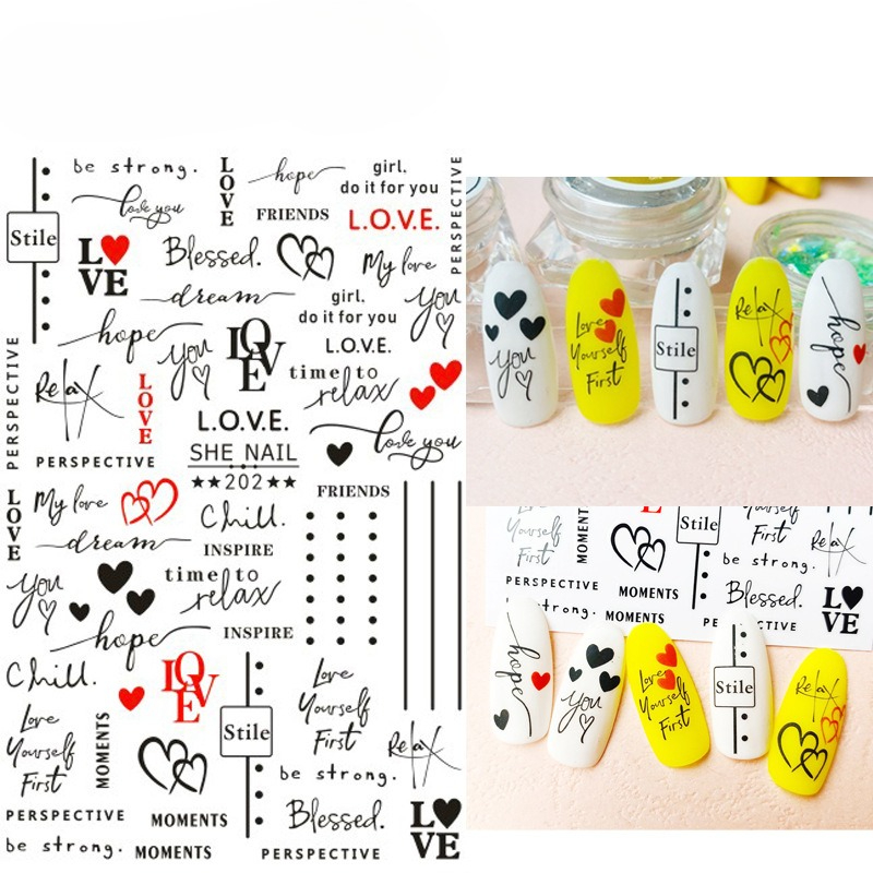 1 stuk Engelse alfabetletters  - Nail Art Valentines Day recensie en prijs