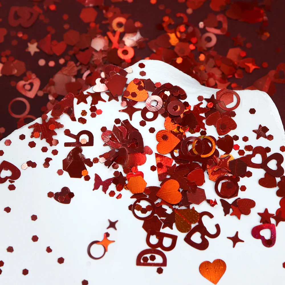 Holografische Rode Nail Art Gl - Nail Art Valentines Day recensie en prijs