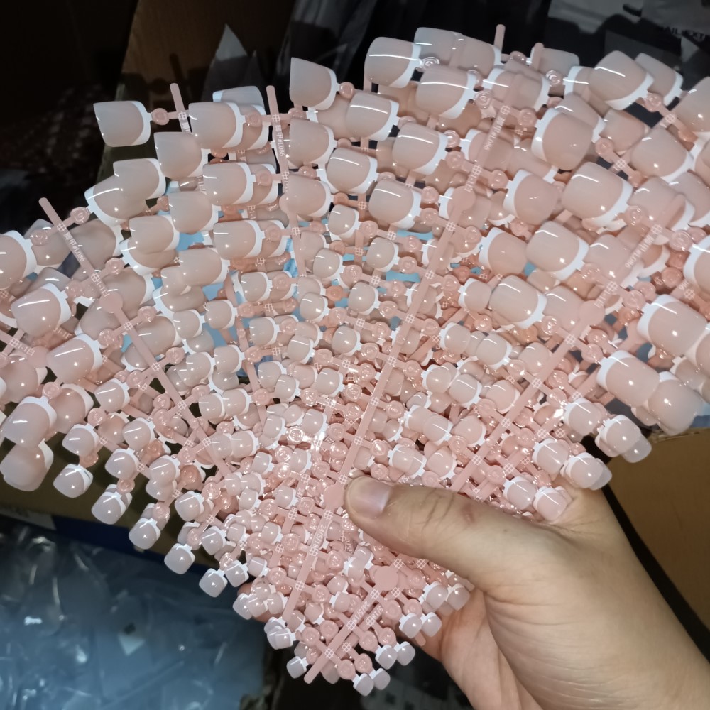 120 stuks vierkante teennagelt - Nail Art Pink recensie en prijs