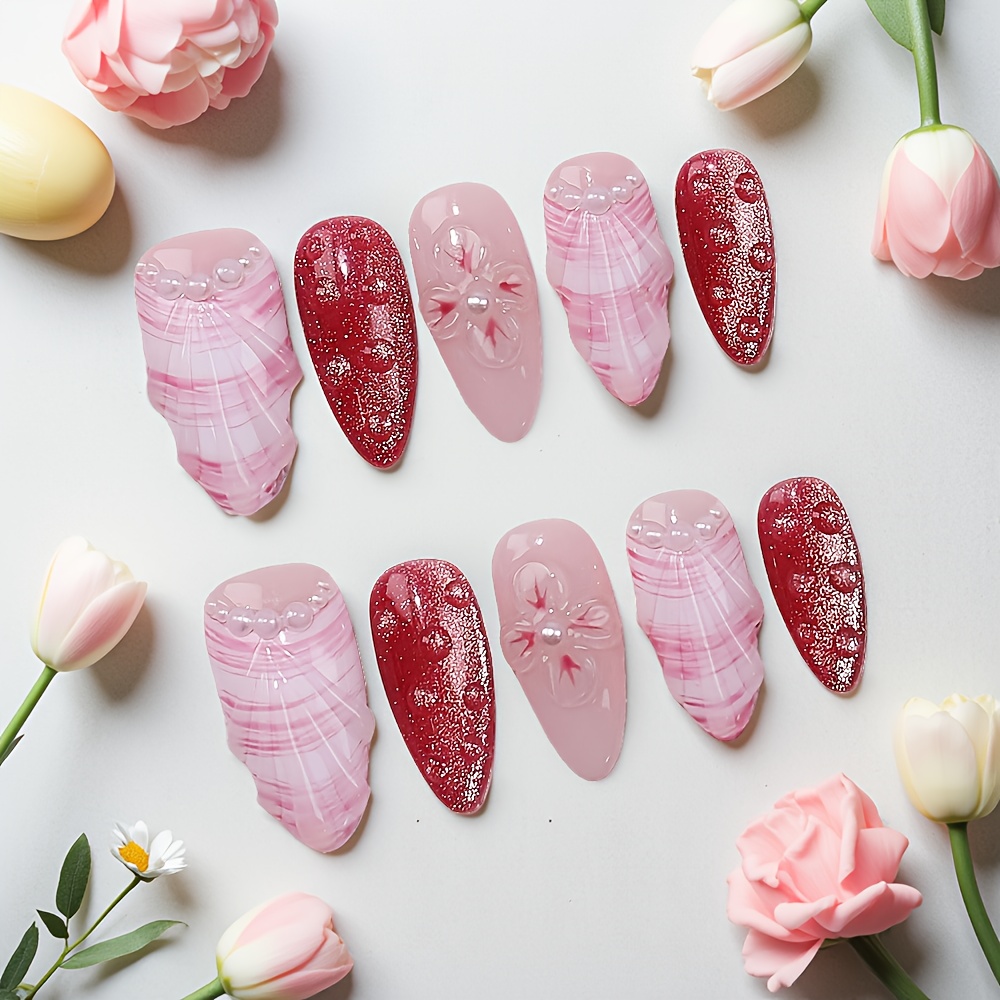 10 stuks medium amandelvormige - Nail Art Pink recensie en prijs