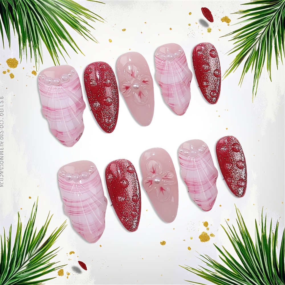 10 stuks medium amandelvormige - Nail Art Pink recensie en prijs