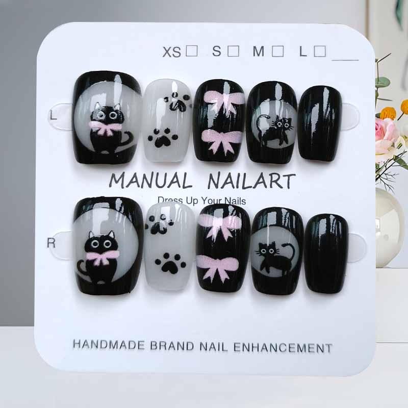 10 stuks leuke cartoon zwarte  - Nail Art Pink recensie en prijs